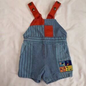 Vintage Lee Shortalls Size 18 Months Boys Color Block